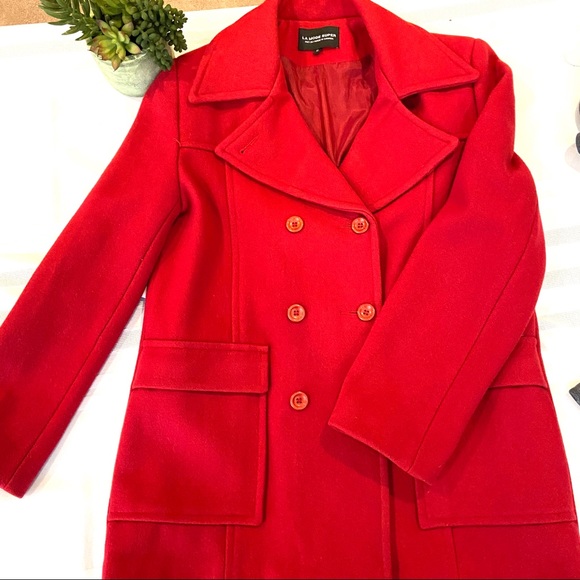 La Mode Super Jackets & Blazers - La Mode Super Red Laine Wool Peacoat Sz 6